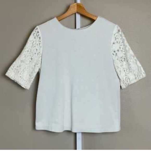 LOFT Cream Textured Top large - Picture 10 of 10